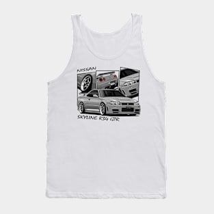 Nissan Skyline GTR R34, JDM Car Tank Top